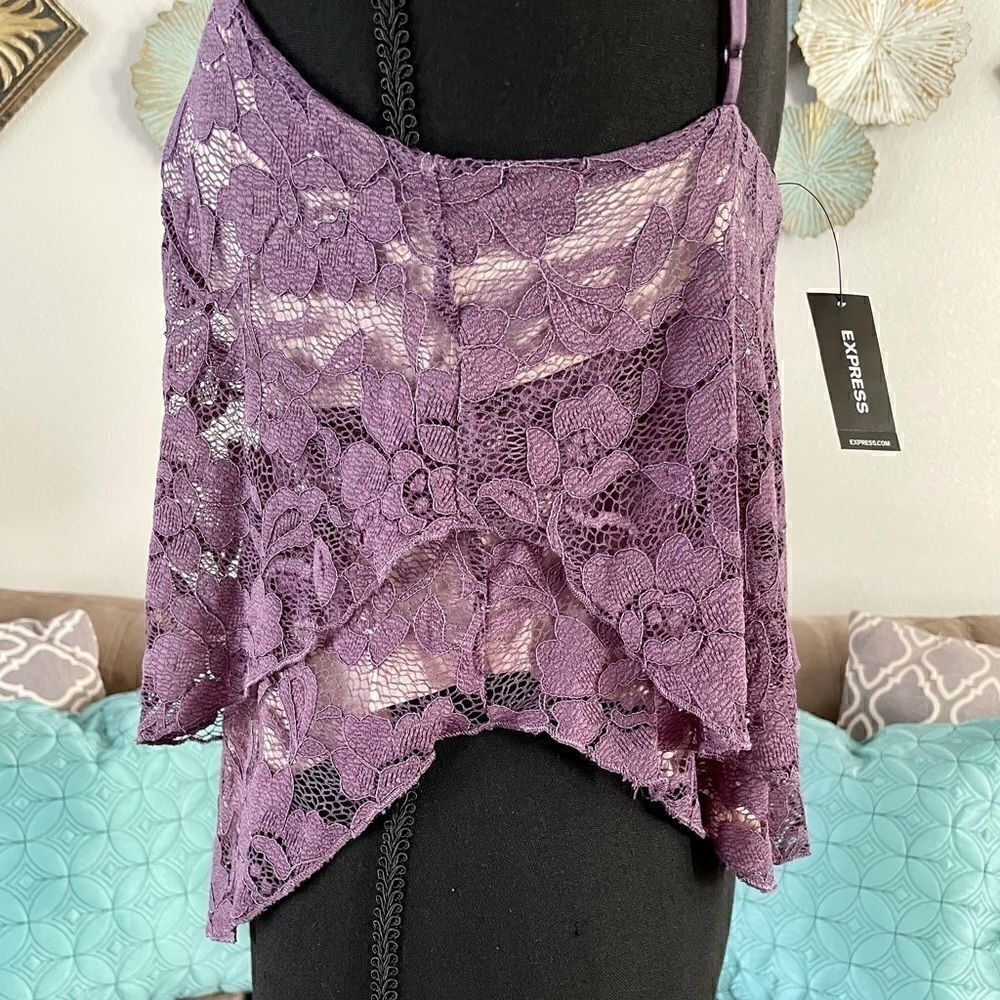 NWT EXPRESS Lace Criss Cross Top - Picture 3 of 5